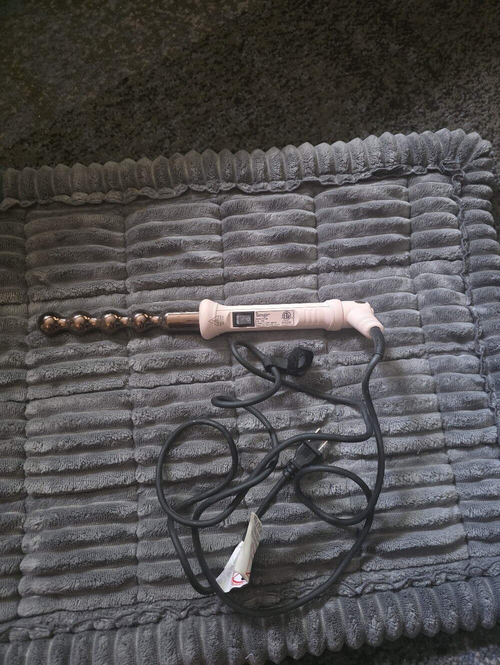 Lange Pink Spiral Bubble Curling Wand - Rose Gold Barrel